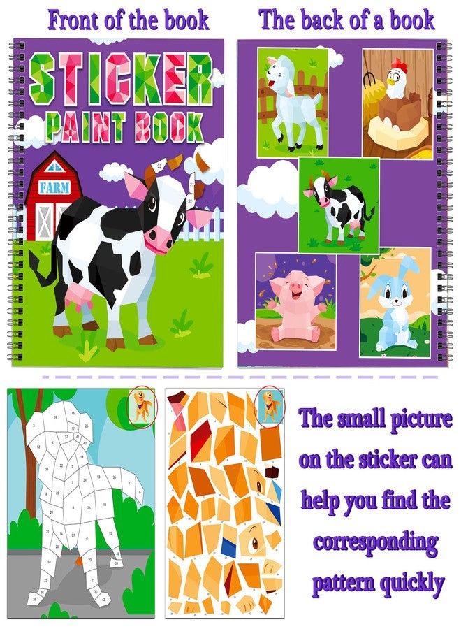 TBEEJ 2PCS Sticker Books for Kids Ages 4-8 Animal Themed Designs Party Gift Create 20 Pictures - Image 3
